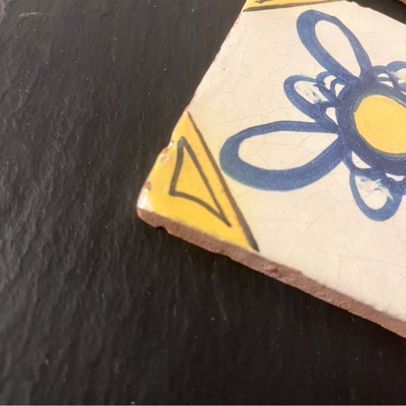 Mexican Hand Painted Terra-Cotta Talavera Vintage Tiles Set of 4 - Picture 5 of 16